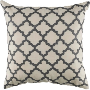 Rizzy Home Pillow Cover With Hidden Zipper In Gray And Ivory Set of 2 - All