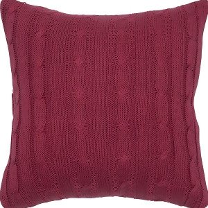 Rizzy Home Pillow Cover With Wooden Button Closure In Red And Red Set of 2 - All