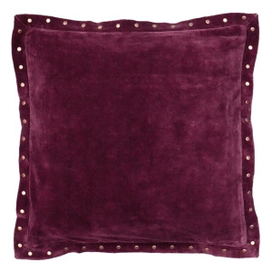 Rizzy Home Pillow Cover With Hidden Zipper In Plum Set of 2 - All