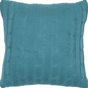 Rizzy Home Pillow Cover With Wooden Button Closure In Turquoise And Turquoise S - All