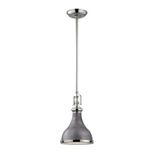 Elk Lighting Rutherford 1 Light Pendant In Polished Nickel/Weathered Zinc 57080/ - All