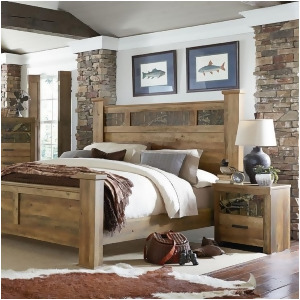 Standard Furniture Habitat 2 Piece Poster Bedroom Set in Buckskin Pine - All