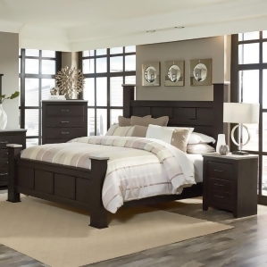 Standard Furniture Stonehill Dark 3 Piece Poster Bedroom Set in Dark Brown Pecan - All