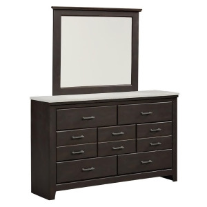 Standard Furniture Stonehill Dark 7 Drawer Dresser Mirror in Dark Brown Pecan - All