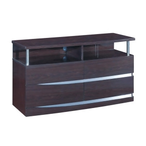 Global Furniture Aurora 4 Drawer Entertainment Unit in Wenge - All