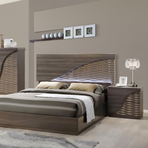 Global Furniture North 2 Piece Platform Bedroom Set in Zebra Wood w/Gold - All