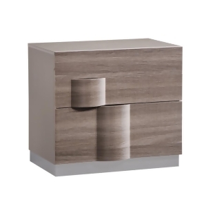 Global Furniture Adel 2 Drawer Nightstand in High Gloss Grey Zebra Wood - All