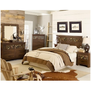 Standard Furniture Solitude 4 Piece Headboard Bedroom Set in Rustic Brown - All
