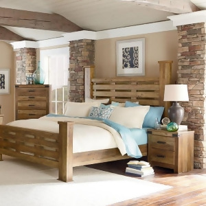 Standard Furniture Montana 3 Piece Poster Bedroom Set in Pine - All
