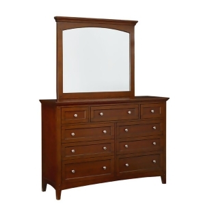 Standard Furniture Cooperstown 9 Drawer Dresser Mirror in Warm Cherry - All