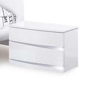 Global Furniture Aurora 2 Drawer Nightstand in White - All