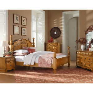 Standard Furniture Georgetown 4 Piece Poster Bedroom Set in Mellow Honey Pine - All