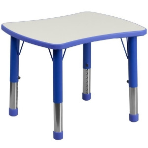 Flash Furniture 21.875 X 26.625 Height Adjustable Rectangular Blue Plastic Act - All