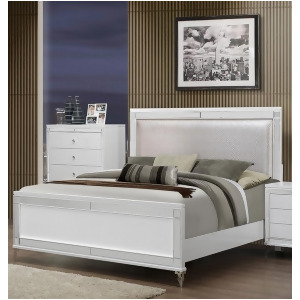 Global Furniture Catalina Panel Bed in Metallic White - All