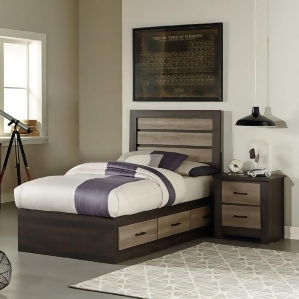 Standard Furniture Oakland 2 Piece Captain's Bedroom Set in Dark Weathered Oak - All