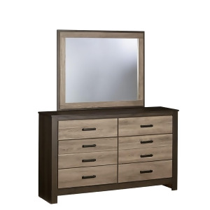 Standard Furniture Fremont 6 Drawer Dresser Mirror in Dark Smoky Weathered O - All