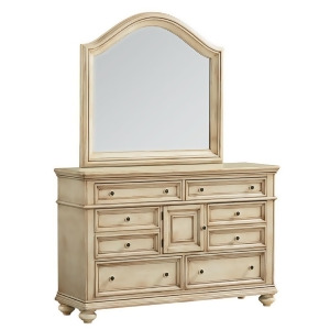 Standard Furniture Bennington White 8 Drawer 1 Door Dresser Mirror in Antique - All
