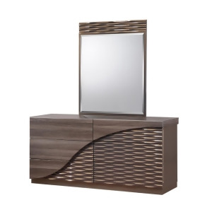 Global Furniture North 6 Drawer Dresser Mirror in Zebra Wood w/Gold - All