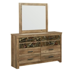 Standard Furniture Habitat 6 Drawer Dresser Mirror in Buckskin Pine - All
