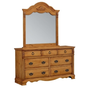 Standard Furniture Georgetown 7 Drawer Dresser Mirror in Mellow Honey Pine - All