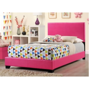 Global Furniture 8103-P Upholstered Platform Bed in Pink Faux Leather - All