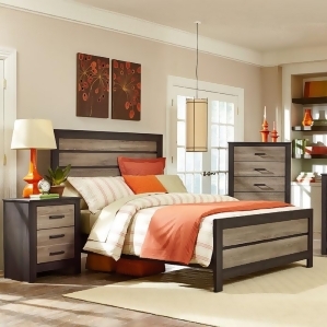 Standard Furniture Fremont 3 Piece Panel Bedroom Set w/Chest in Dark Smoky Wea - All