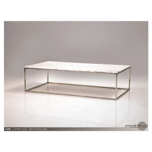 Mobital Kube Rectangular Coffee Table In White Marble Top - All