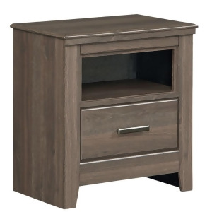 Standard Furniture Hayward 1 Drawer Nightstand in Dark Brown Weathered - All