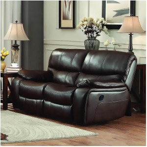 Homelegance Pecos Double Reclining Loveseat in Brown Leather Gel Match - All