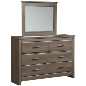 Standard Furniture Hayward 6 Drawer Dresser Mirror in Dark Brown Weathered - All