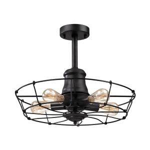 Elk Lighting Glendora 5 Light Semi Flush In Wrought Iron Black - All