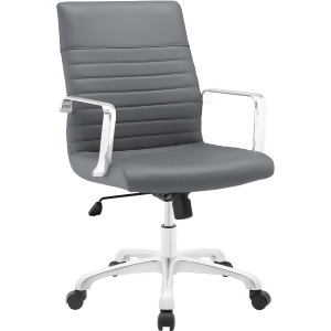 Modway Finesse Mid Back Office Chair In Gray - All