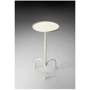 Butler Industrial Chic Founders Pedestal Table In White Iron - All