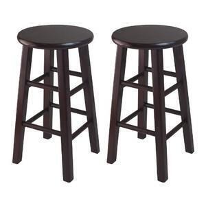 Winsome Wood Set of 2 24 Inch Counter Stool w/ Square Legs in Espresso - All