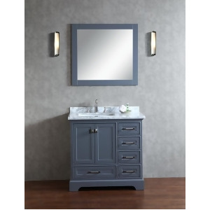 Stufurhome Chanel Grey 36 Inch Single Sink Bathroom Vanity With Mirror - All
