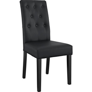 Modway Confer Dining Vinyl Side Chair In Black - All