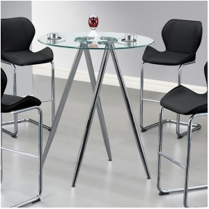 Global Furniture Round Glass Top Bar Table in Chrome - All