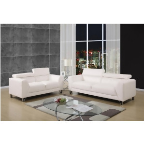 Global Furniture 2 Piece Living Room Set in Brilliant Pure White - All