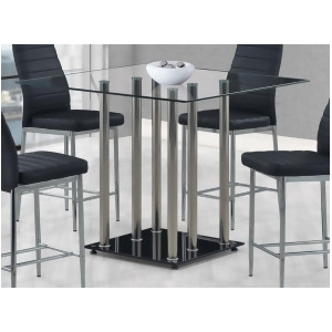 Global Furniture Square Glass Top Bar Table in Black - All