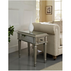 Powell Silver Mirrored Side Table - All