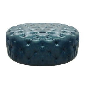 Armen Living Victoria Ottoman Ocean In Blue Bonded Leather - All