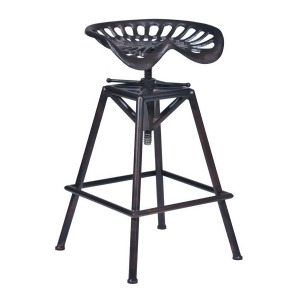 Armen Living Osbourne Adjustable Barstool in Industrial Copper Finish and Seat - All