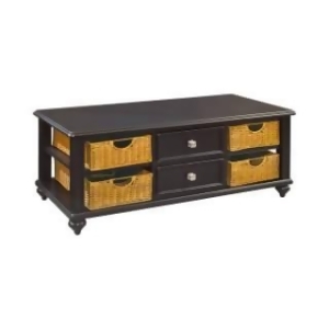 Hammary Camden-Dark 2 Drawer Cocktail Table w/ 4 Baskets in Black - All