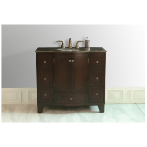 Stufurhome 40 Grand Cheswick Single Sink Vanity With Baltic Brown Granite Top - All