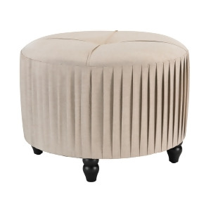 Sterling Industries Pleated Ottoman In Natural Linen - All