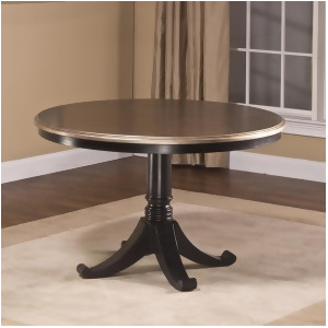 Hillsdale Bennington Round Pedestal Dining Table in Black Distressed Gray - All