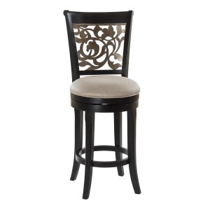 Hillsdale Bennington Swivel Counter Stool in Black Distressed Gray w/Gold Metall - All