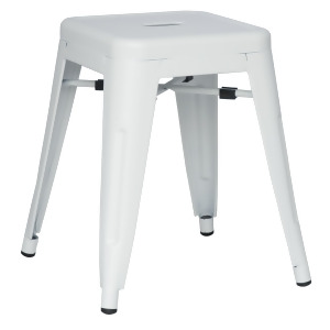 Chintaly Galvanized Steel Side Chair In White Set of 4 - All