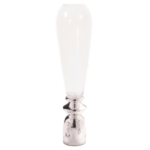 Howard Elliott 93001 Oversized Clear Hand-Blown Glass Vase w/ Silver Wineglass B - All