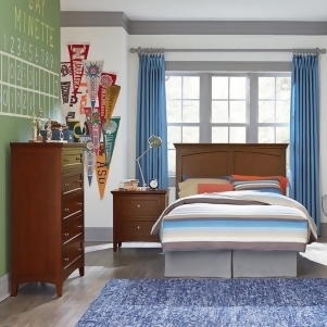 Standard Furniture Cooperstown 3 Piece Headboard Bedroom Set w/Chest in Warm Che - All